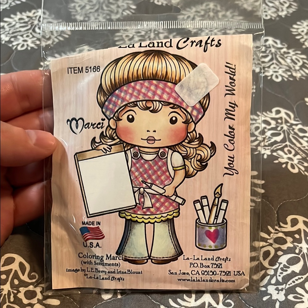 Coloring Marci Stamp - Pink and Yellow